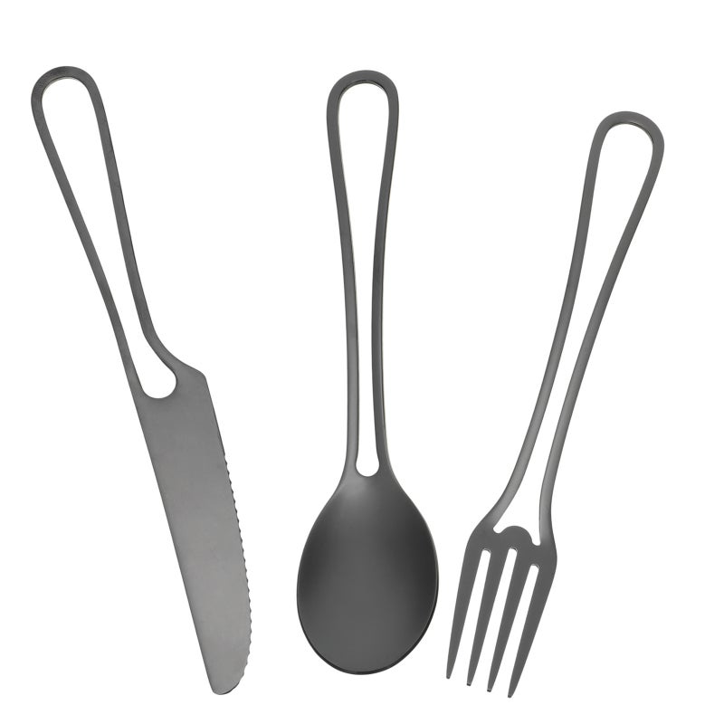 2 Sets Stainless Steel Tableware Hollow-out Spoon Fork Cutter Delicate Tableware - Image 2