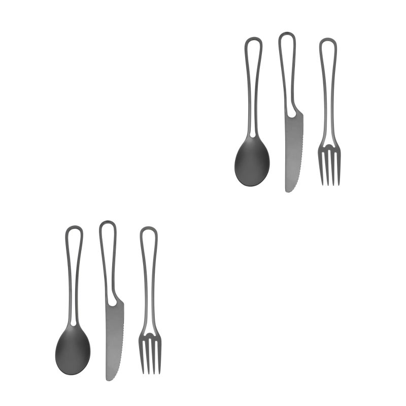 2 Sets Stainless Steel Tableware Hollow-out Spoon Fork Cutter Delicate Tableware - Image 1