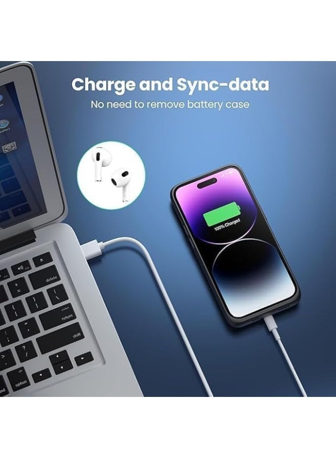 7000mAh Battery Case iPhone 15 Pro Max Rechargeable Charging Case Extended Power Bank Protective Cover LED Indicator USB-C Slim Fit Black MagSafe - Image 2