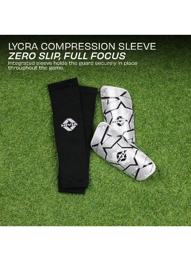 نيفيا واقيات ساق كلاسيكية بأكمام للشباب والكبار، مناسبة لمباريات كرة القدم والتدريب وكرة السلة والبيسبول وركوب الدراجات، واقي ساق خفيف الوزن وجيد التهوية بأكمام من الليكرا (مقاس كبير) - Image 3