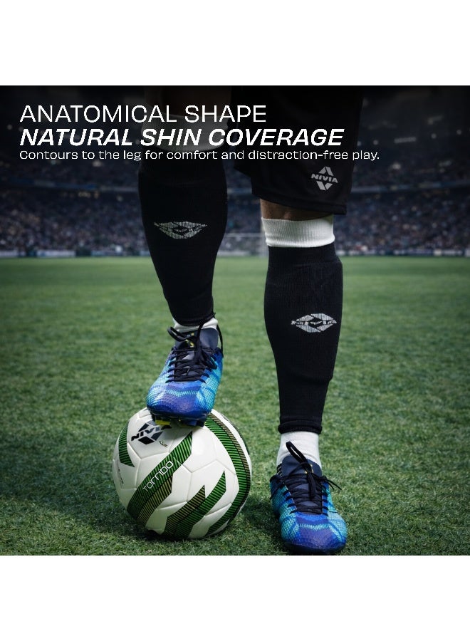 نيفيا واقيات ساق كلاسيكية بأكمام للشباب والكبار، مناسبة لمباريات كرة القدم والتدريب وكرة السلة والبيسبول وركوب الدراجات، واقي ساق خفيف الوزن وجيد التهوية بأكمام من الليكرا (مقاس كبير) - Image 5