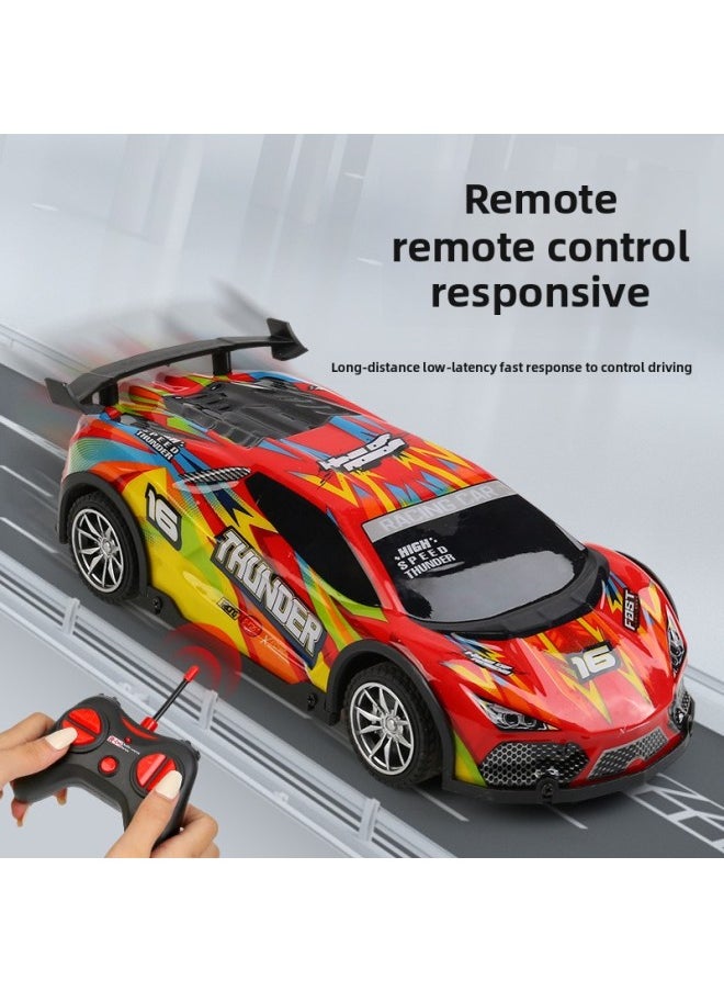 Drift PVC Car Shell Racing Car With Light Four-way Remote Control Car Simulation Car Model Boys And Girls Remote Control Car-Color:Lh-c070 [blue] Drift Remote Control Car