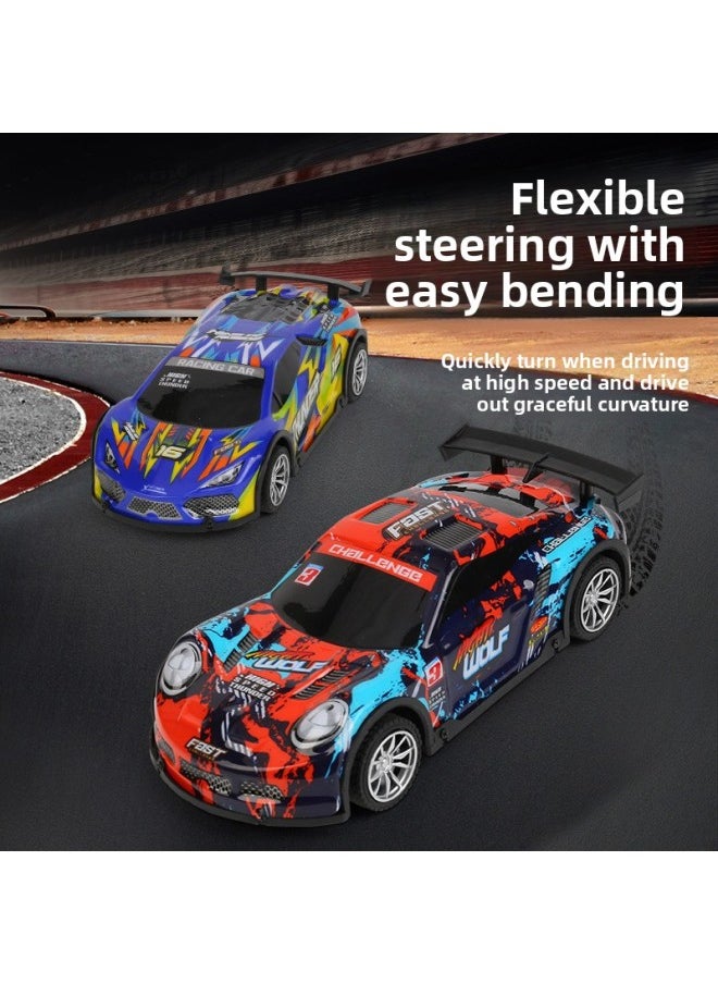 Drift PVC Car Shell Racing Car With Light Four-way Remote Control Car Simulation Car Model Boys And Girls Remote Control Car-Color:Lh-c070 [blue] Drift Remote Control Car