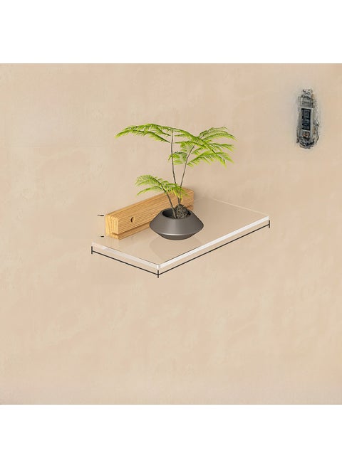 Modern Acrylic Wooden Wall Shelf Only partition-wood color 15x30