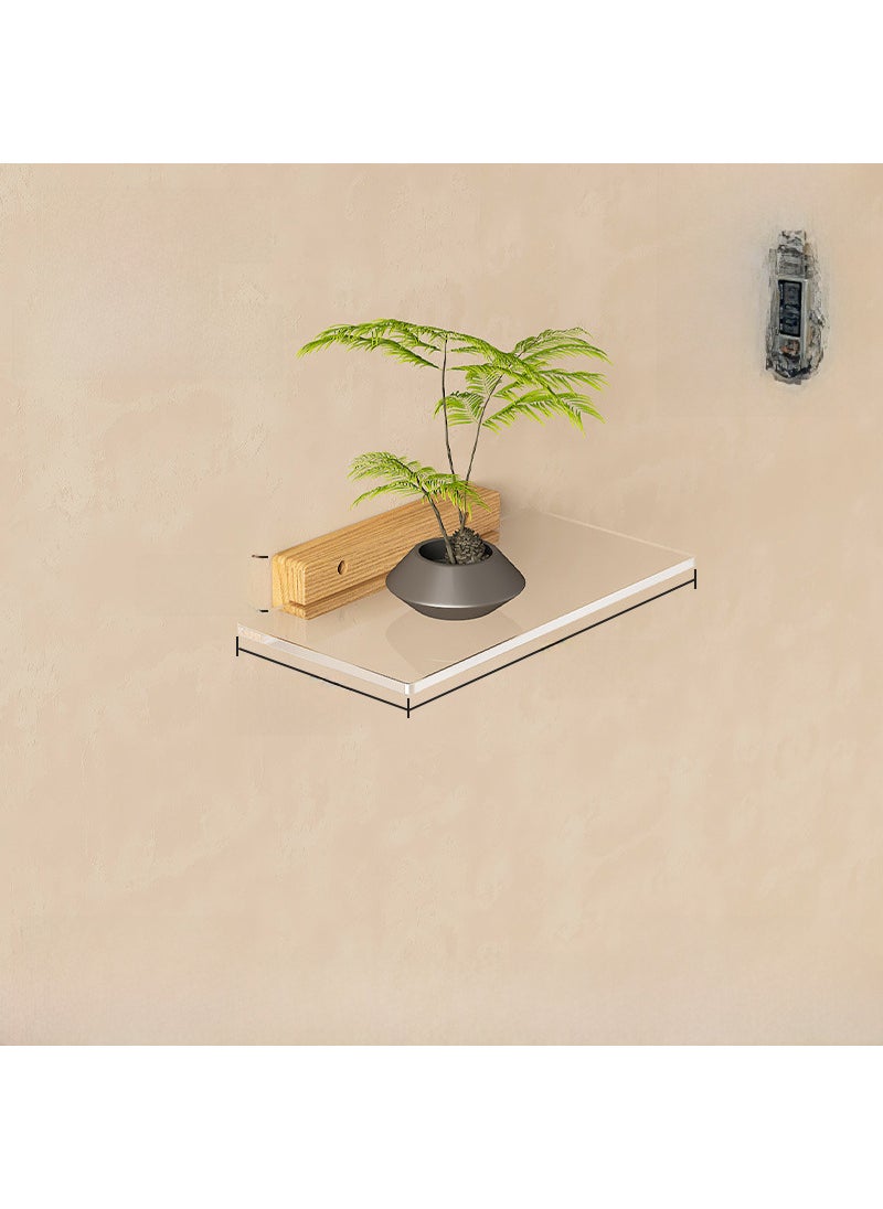 Modern Acrylic Wooden Wall Shelf Only partition-wood color 15x30