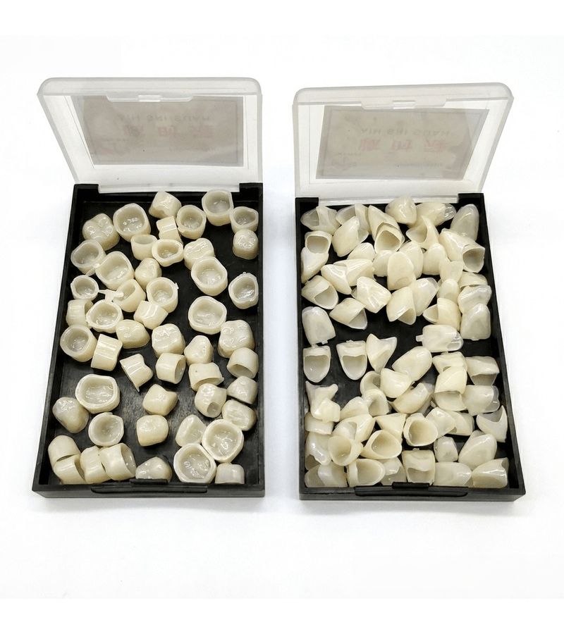 120pcs Upper Lower Reusable Temporary Dentures Soft Comfortable Odorless Porcelain Veneers - Image 1