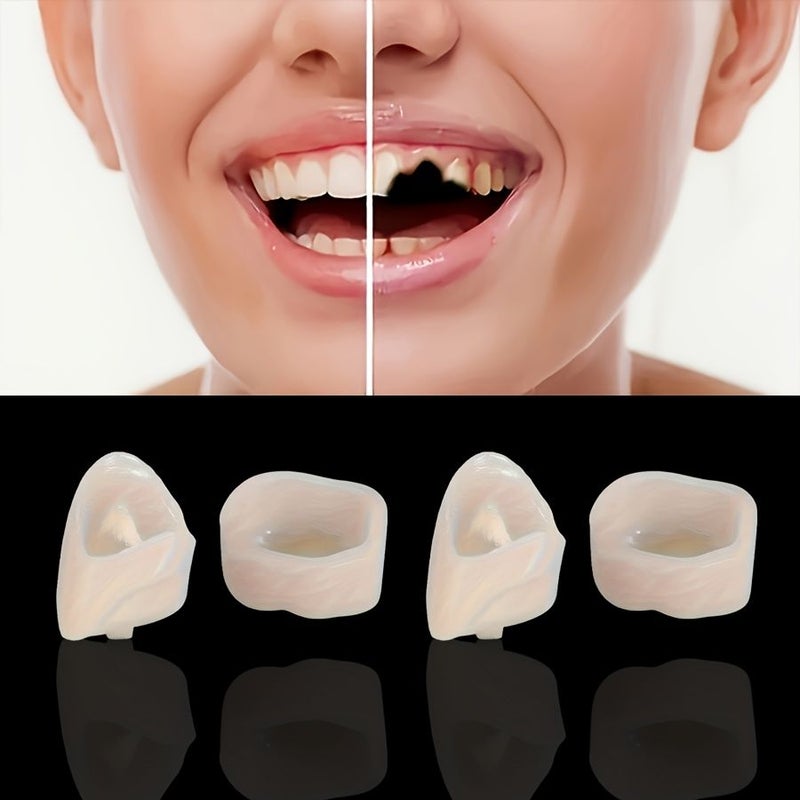 120pcs Upper Lower Reusable Temporary Dentures Soft Comfortable Odorless Porcelain Veneers - Image 2