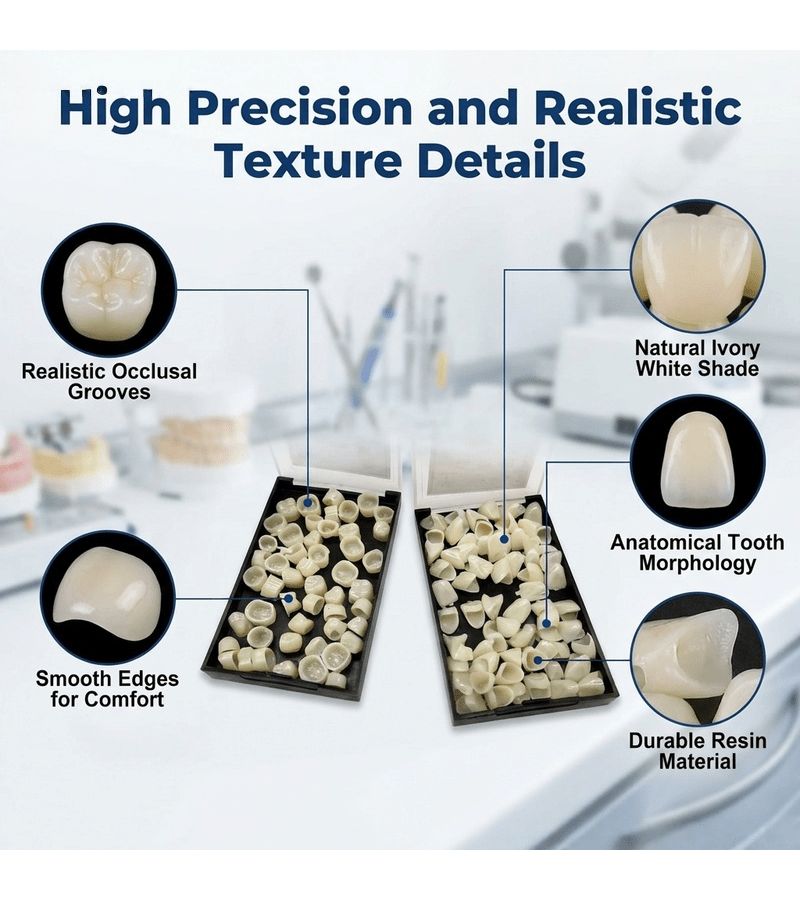 120pcs Upper Lower Reusable Temporary Dentures Soft Comfortable Odorless Porcelain Veneers - Image 5