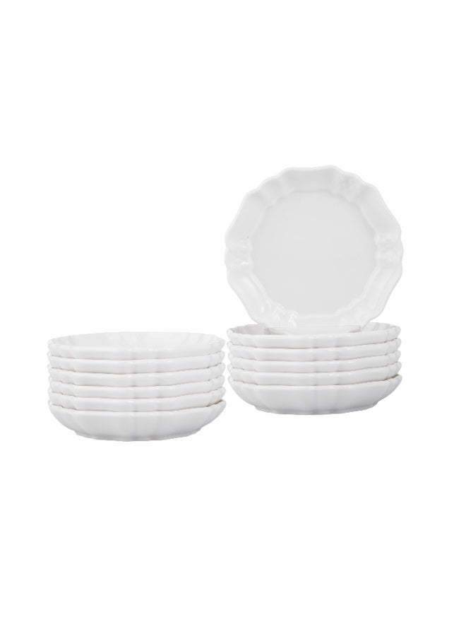 Dania 🏺 Multi-purpose porcelain dinnerware set – 12 pieces | 10.5 cm size ✨🤍 - Image 4