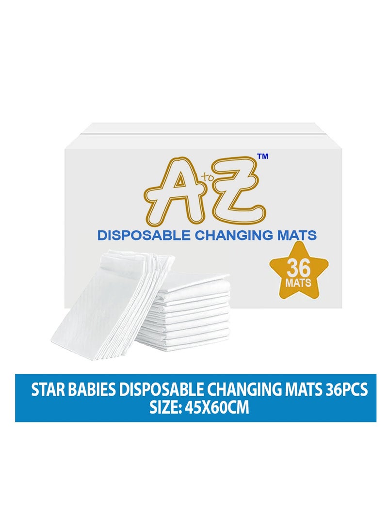 A to Z - Disposable Changing Mat size (45cm x 60cm) Large- Premium Quality for Baby Soft Ultra Absorbent Waterproof - Pack of 36 - White - Image 2