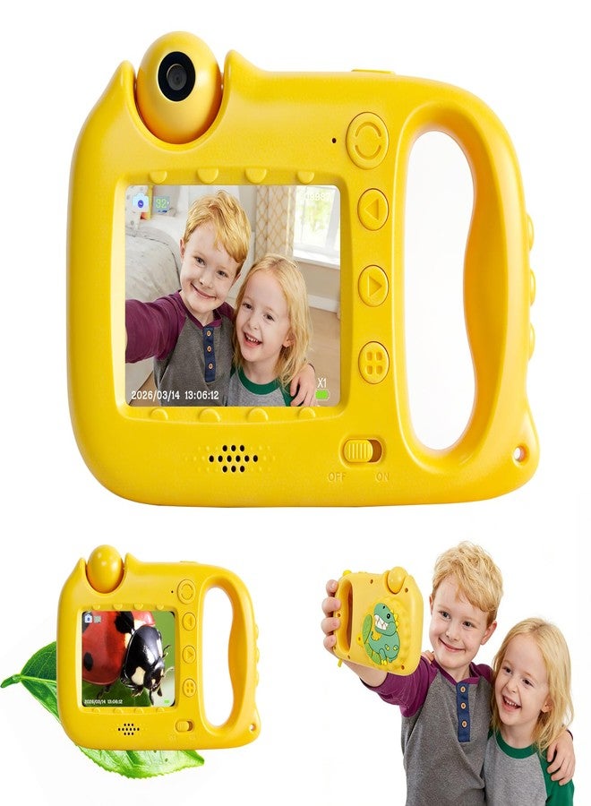 MOSA BEAR 2 in 1 Kids Microscope & Camera, 1080p Hd Autofocus Digital Microscope, 48mp 1000x Magnification Handheld, Stem Educational Toy with 32gb Sd Card, Birthday for 3-12 Boys Girls (Yellow) - Image 1