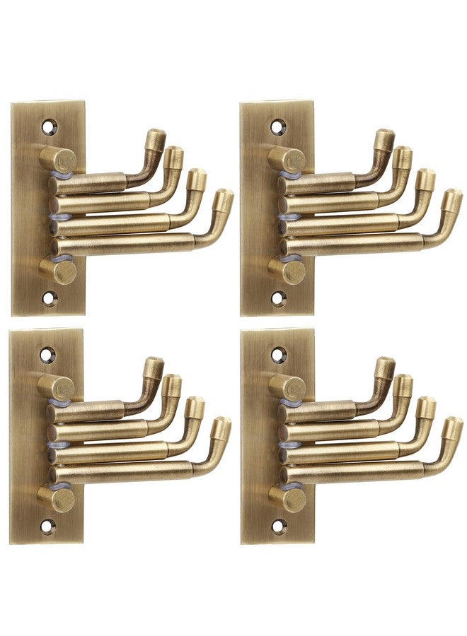 DOCOSS -Pack of 4-Stainless Steel Flexible Antique Brass Bathroom Hanger Cloth Hooks Wall Hook Door Robe Hooks for Hanging Keys,Clothes,Towel Steel Hook - Image 1