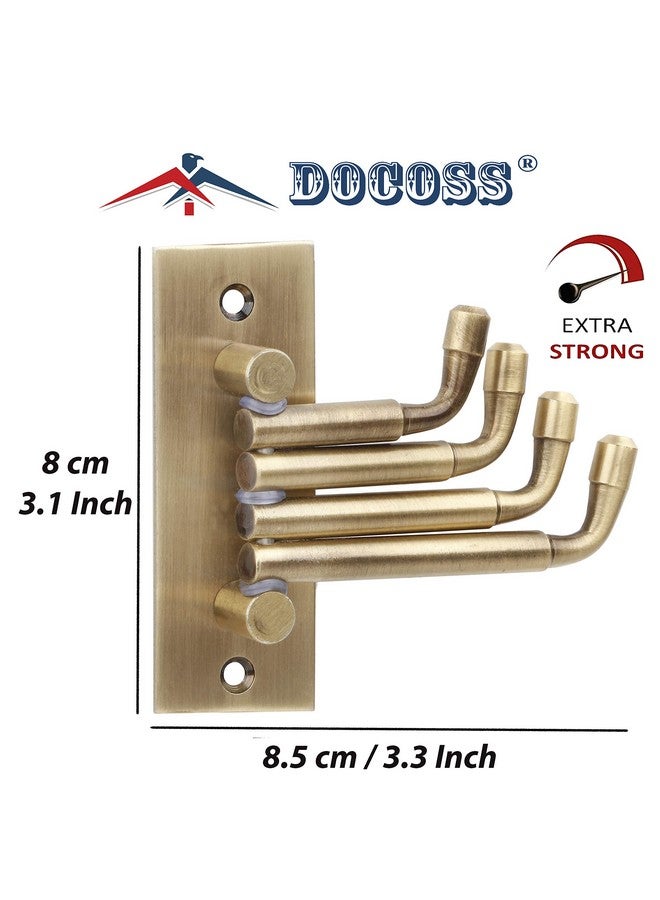 DOCOSS -Pack of 4-Stainless Steel Flexible Antique Brass Bathroom Hanger Cloth Hooks Wall Hook Door Robe Hooks for Hanging Keys,Clothes,Towel Steel Hook - Image 5