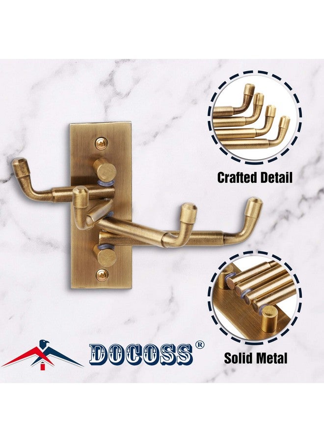 DOCOSS -Pack of 4-Stainless Steel Flexible Antique Brass Bathroom Hanger Cloth Hooks Wall Hook Door Robe Hooks for Hanging Keys,Clothes,Towel Steel Hook - Image 4