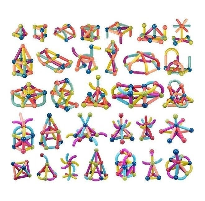 O2. Magnetic Building Sticks and Balls Construction Set 96PCS Educational STEM Magnetic Toy for Kids 3+ - Image 2