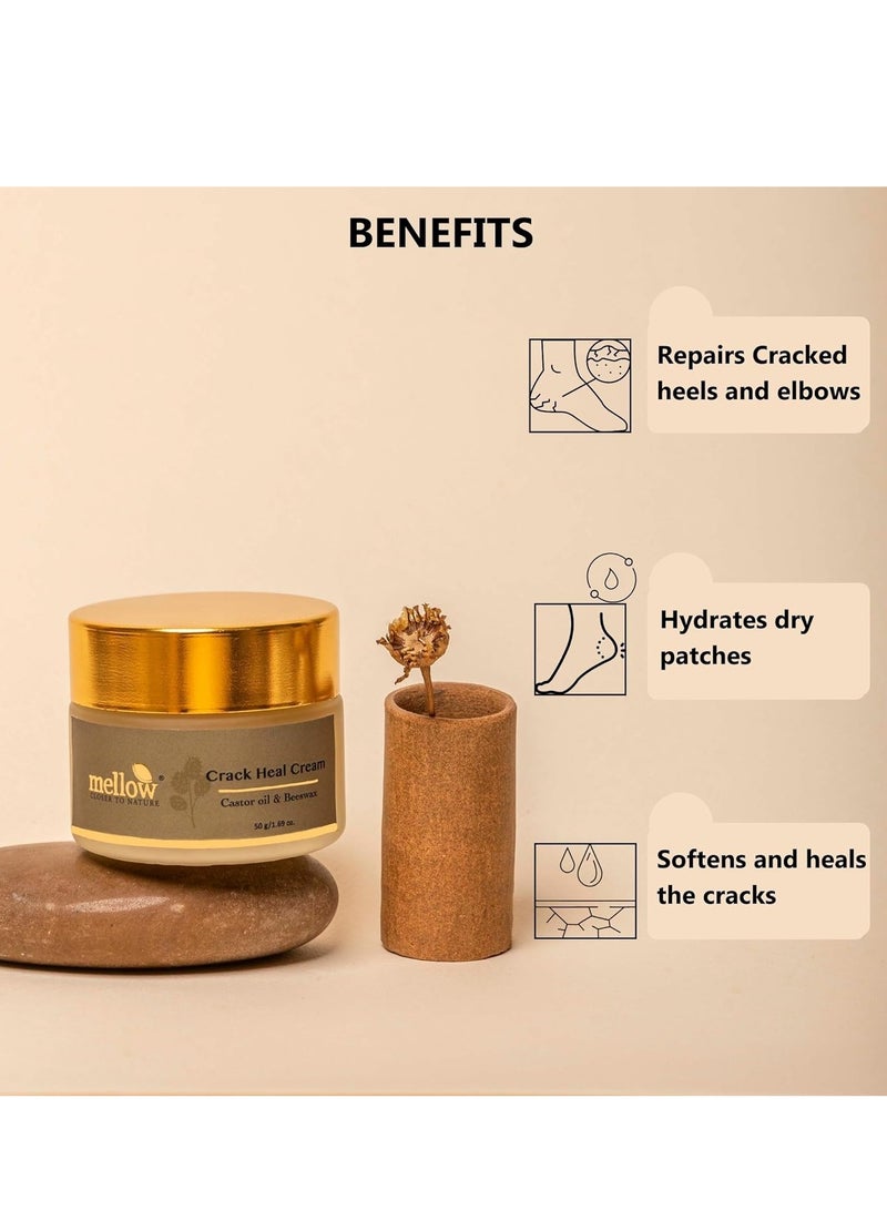 Mellow Herbals Ayurvedic Crack Heal for Rough Cracked Heels Foot Healing cream with Beeswax Til Arandi Oil 50Gm - Image 4