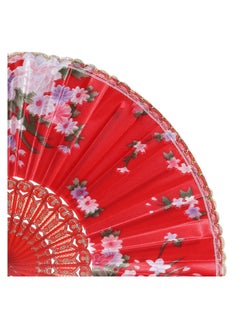 واي آند دي Folding Fans, Chinese Fan, 8PCS Floral Hand KASTWAVE Silk Bamboo Foldable Vintage Handheld Lace Fan with Different Flower Patterns Fabric for Dancing Party  - Image 3