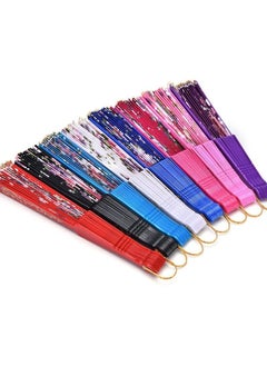 واي آند دي Folding Fans, Chinese Fan, 8PCS Floral Hand KASTWAVE Silk Bamboo Foldable Vintage Handheld Lace Fan with Different Flower Patterns Fabric for Dancing Party  - Image 2