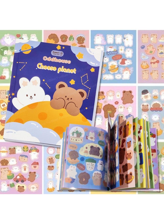 FunBlast Sticker Book Set - 30 Sheets/540+ Aesthetic Stickers, Cheese Planet Booklet, Retro Decorative Stickers for Scrapbook, Stickers for Project, Japanese Style Stickers, Journals, Scrapbooking (A) - Image 1