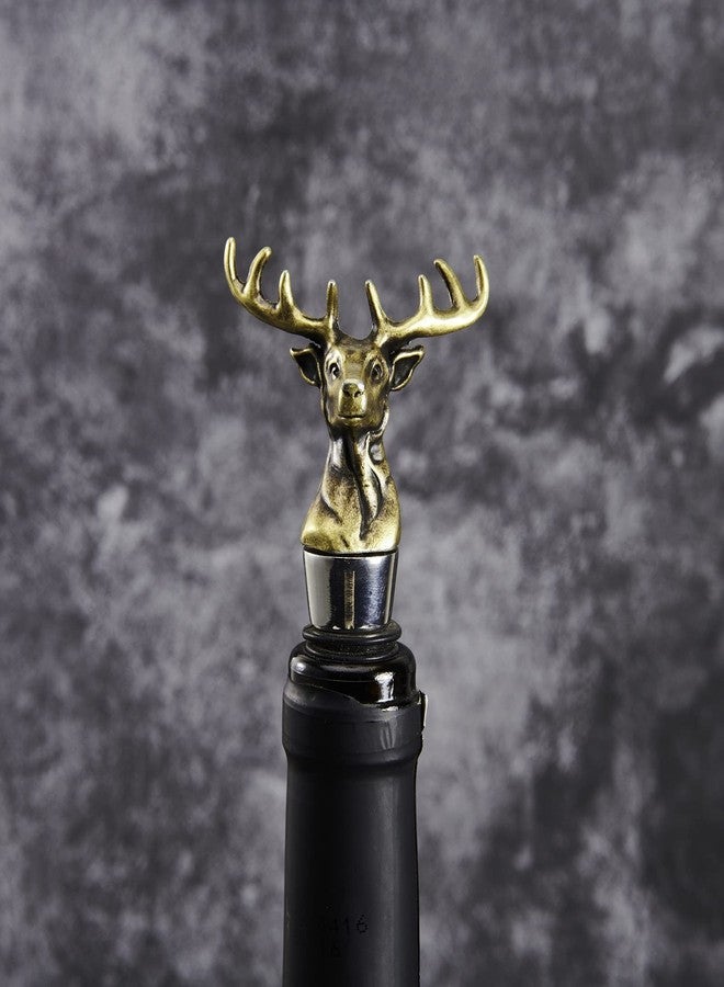 LSJ ORIGINAL سدادة زجاجة نبيذ على شكل قرن غزال، مثالية للبارمان والبارمانات، ولعيد الشكر، والهالوين، وعيد الميلاد. - Image 4