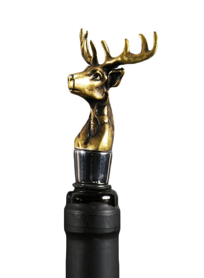 LSJ ORIGINAL سدادة زجاجة نبيذ على شكل قرن غزال، مثالية للبارمان والبارمانات، ولعيد الشكر، والهالوين، وعيد الميلاد. - Image 1