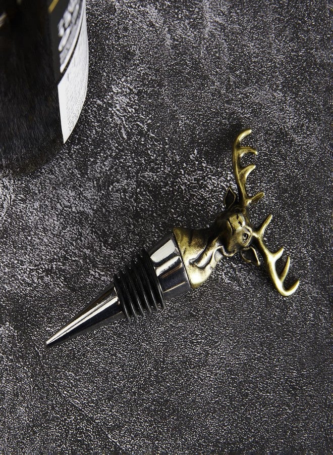 LSJ ORIGINAL سدادة زجاجة نبيذ على شكل قرن غزال، مثالية للبارمان والبارمانات، ولعيد الشكر، والهالوين، وعيد الميلاد. - Image 3