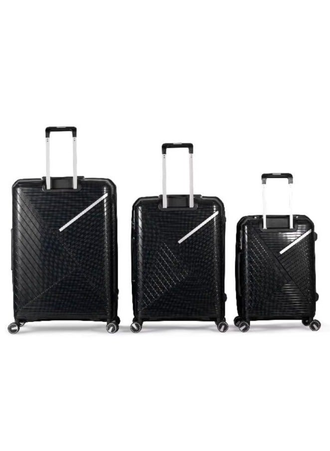 ميلانو طقم شنط سفر 3 قطع ميلانوغير قابلة للكسر مع قفل تي اس ايه، 4 عجلات دوارة صامتة، سحاب مزدوج قابل للتوسيع -، أكريلونيتريل بوتادين ستايرين (ABS) مقاسات (20",24",28" ) (اسود ) - Image 2