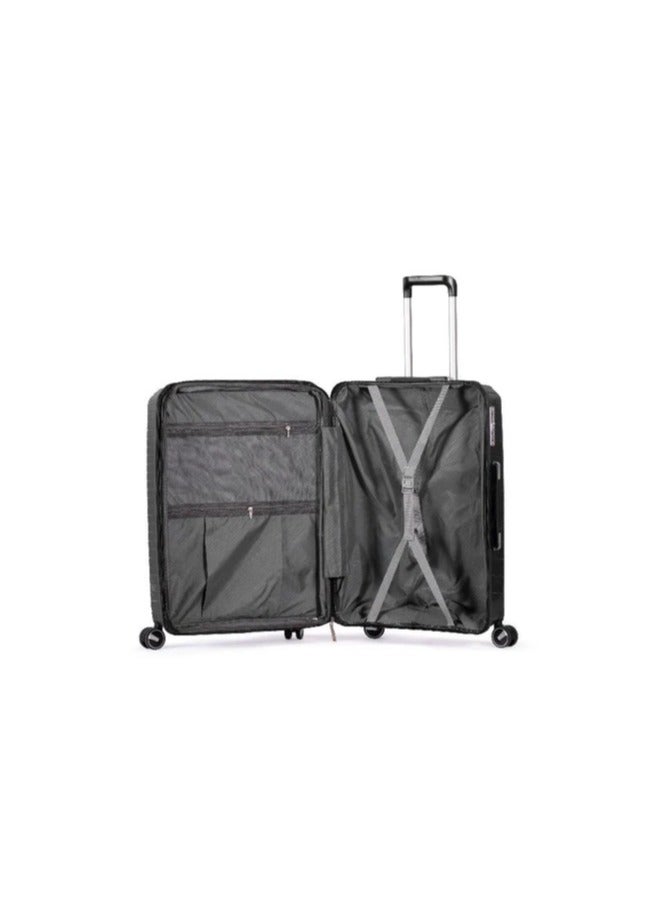 ميلانو طقم شنط سفر 3 قطع ميلانوغير قابلة للكسر مع قفل تي اس ايه، 4 عجلات دوارة صامتة، سحاب مزدوج قابل للتوسيع -، أكريلونيتريل بوتادين ستايرين (ABS) مقاسات (20",24",28" ) (اسود ) - Image 4