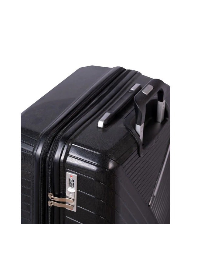 ميلانو طقم شنط سفر 3 قطع ميلانوغير قابلة للكسر مع قفل تي اس ايه، 4 عجلات دوارة صامتة، سحاب مزدوج قابل للتوسيع -، أكريلونيتريل بوتادين ستايرين (ABS) مقاسات (20",24",28" ) (اسود ) - Image 5