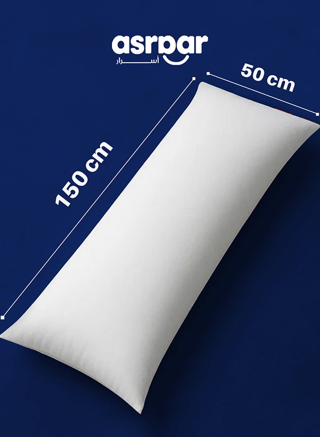 Asraar 3 Piece | Long Sleeping Pillow Microfiber - White 150x50cm - Image 4