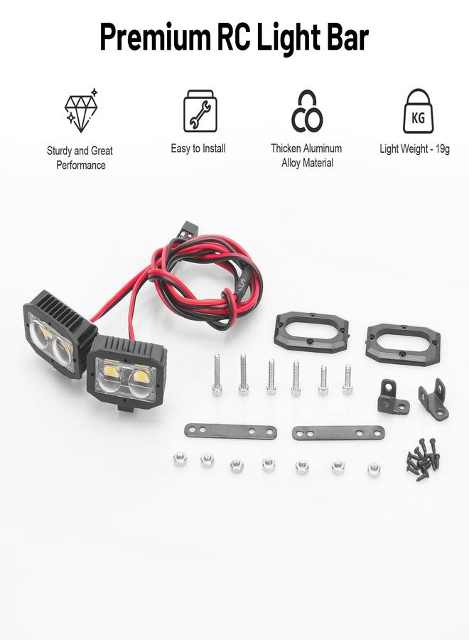 daitoku RC Car Lights LED Spotlights, daitoku RC Car Roof Light Kit 2 Dual Lights Without Controller for Axial SCX10 90046 Traxxas TRX4 TRX6 Wraith RR10 MST Redcat Gen8 - Image 2