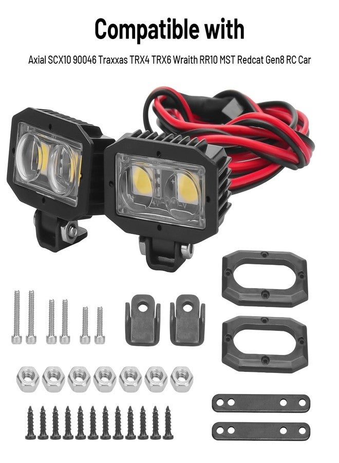 daitoku RC Car Lights LED Spotlights, daitoku RC Car Roof Light Kit 2 Dual Lights Without Controller for Axial SCX10 90046 Traxxas TRX4 TRX6 Wraith RR10 MST Redcat Gen8 - Image 3