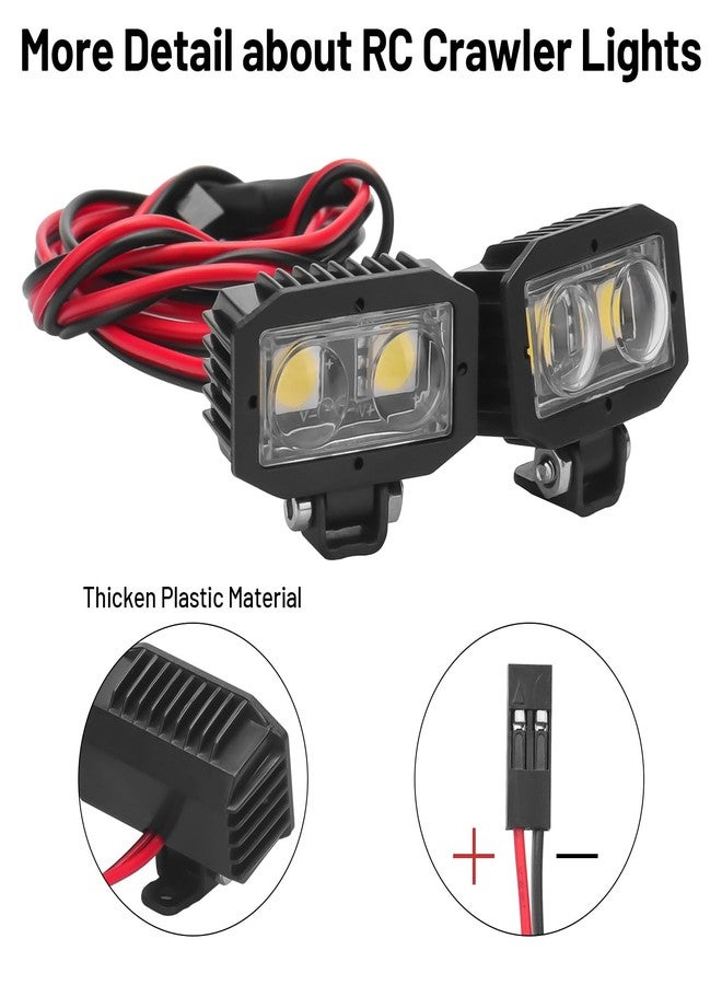 daitoku RC Car Lights LED Spotlights, daitoku RC Car Roof Light Kit 2 Dual Lights Without Controller for Axial SCX10 90046 Traxxas TRX4 TRX6 Wraith RR10 MST Redcat Gen8 - Image 4