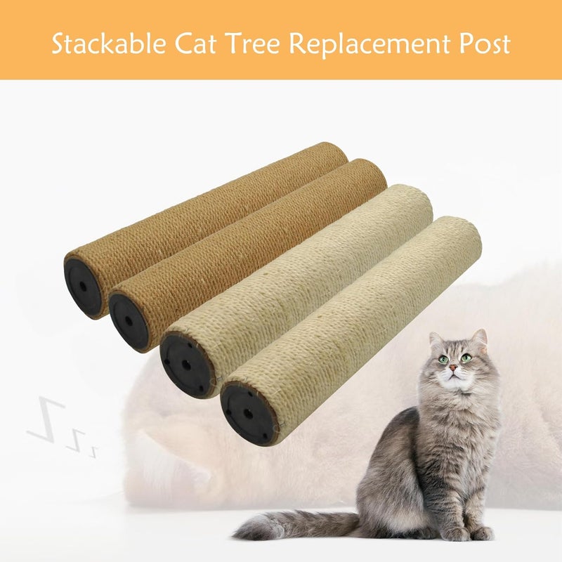 MUYG 2 Pcs Cat Scratching Post Replacement for Indoor 15.7 x 3.1 Inches Cat Tree Scratch Post Replacement Natural Jute Pole Part Cat Scratch Posts Refill with M8 Screws Spare Cat Accessories - Image 5