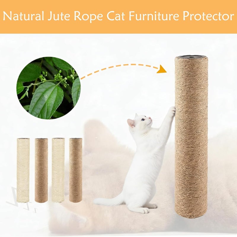 MUYG 2 Pcs Cat Scratching Post Replacement for Indoor 15.7 x 3.1 Inches Cat Tree Scratch Post Replacement Natural Jute Pole Part Cat Scratch Posts Refill with M8 Screws Spare Cat Accessories - Image 4