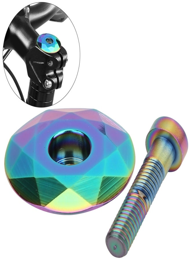 MEROCA Aluminium Alloy Mountain Bike Headset Stem Top Cap Titanizing Cover Bicycle Modification Accessoriescolorful - Image 4