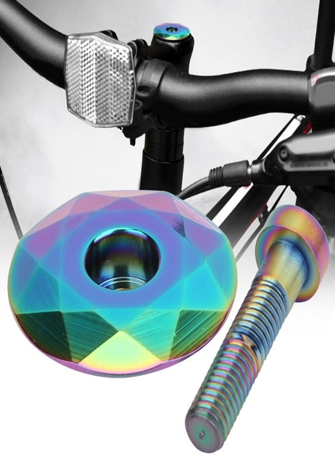 MEROCA Aluminium Alloy Mountain Bike Headset Stem Top Cap Titanizing Cover Bicycle Modification Accessoriescolorful - Image 3
