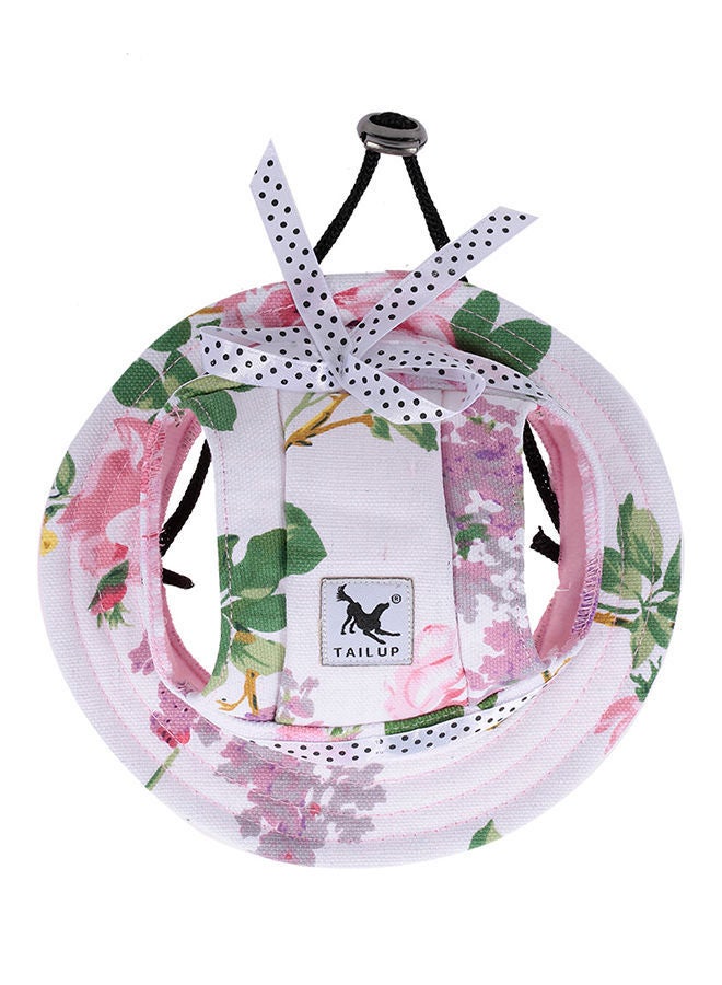 NIBEMINENT Round Brim Dog Hat Canvas Sun Cap Pink S - Image 1