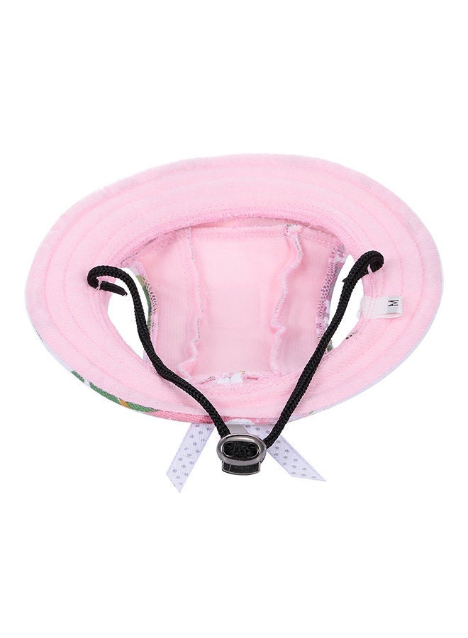 NIBEMINENT Round Brim Dog Hat Canvas Sun Cap Pink S - Image 2