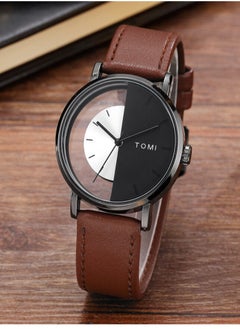 TOMI A unisex Brown Analog Leather Watch From TOMI, Watch Face Measures 40 MM And Is 9 MM Thick  - Image 1