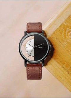 TOMI A unisex Brown Analog Leather Watch From TOMI, Watch Face Measures 40 MM And Is 9 MM Thick  - Image 2