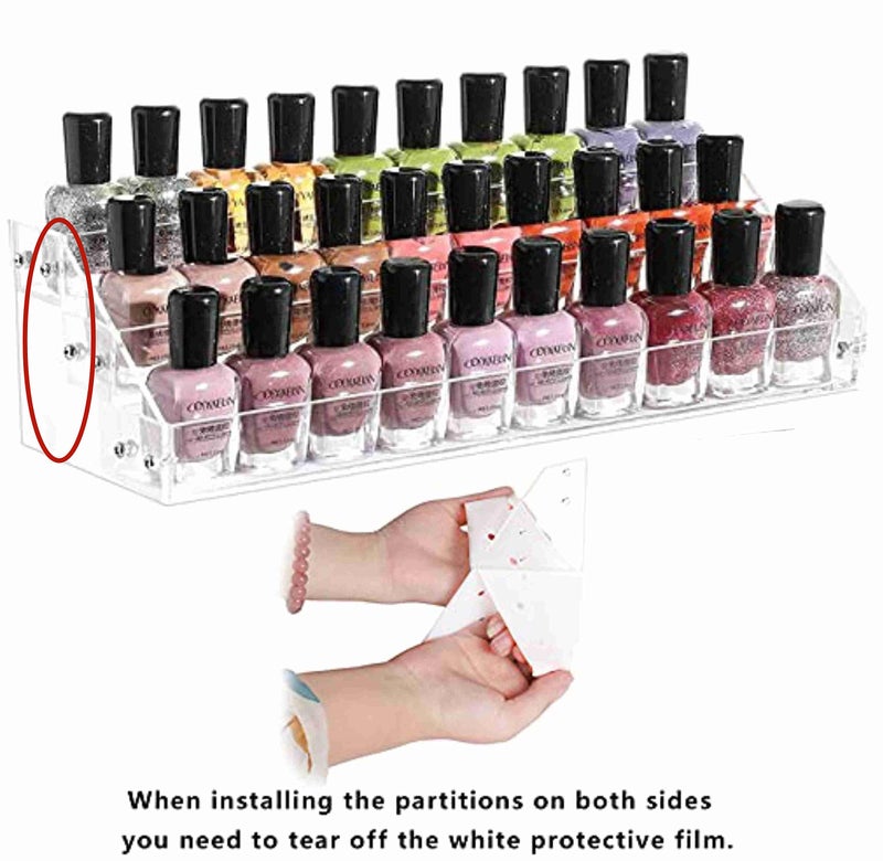 Cq acrylic 3 Layers Nail Polish Organizers And Storage,Clear Nail Polish Display Rack and Suitable for Sunglasses Holder and Sunglass Display - Image 4