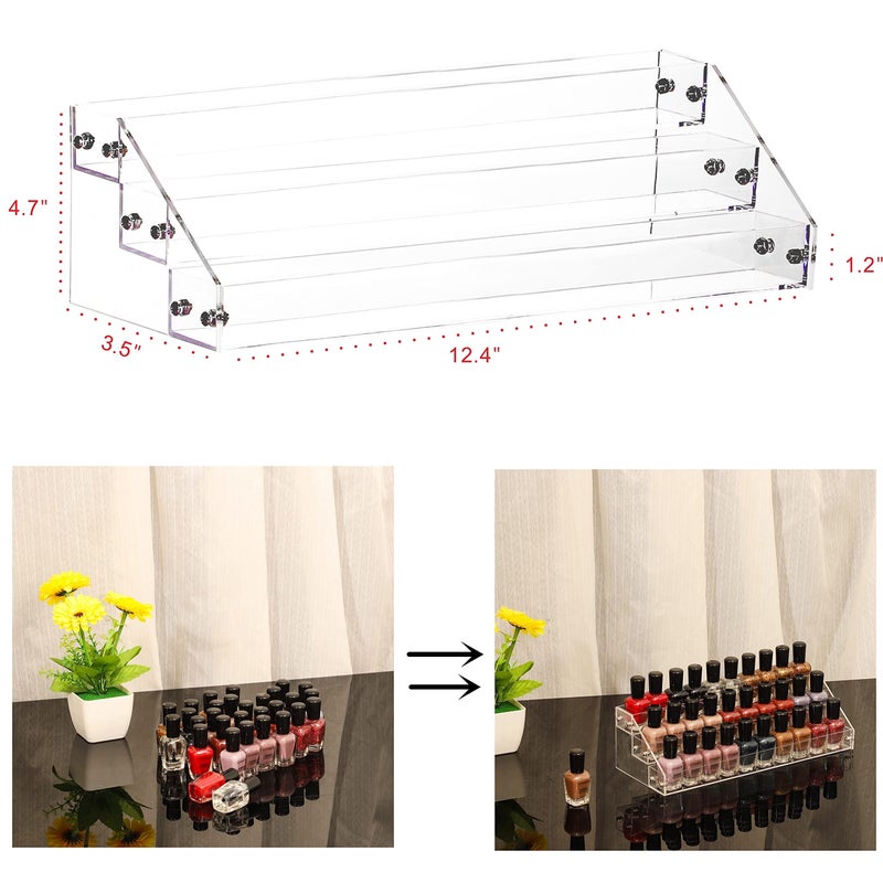 Cq acrylic 3 Layers Nail Polish Organizers And Storage,Clear Nail Polish Display Rack and Suitable for Sunglasses Holder and Sunglass Display - Image 2