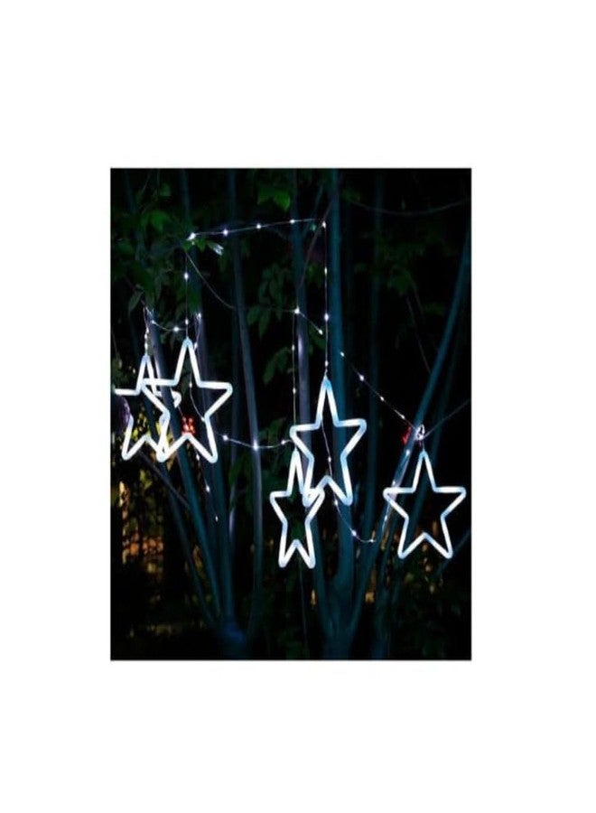 HUMAIZAR Neon Star LED Curtain Light | 4+4 Hanging Stars | Decorative Wall Light for Festivals, Bedroom, Parties, Balcony, Kids Room - White -Color Neon Glow - Image 3
