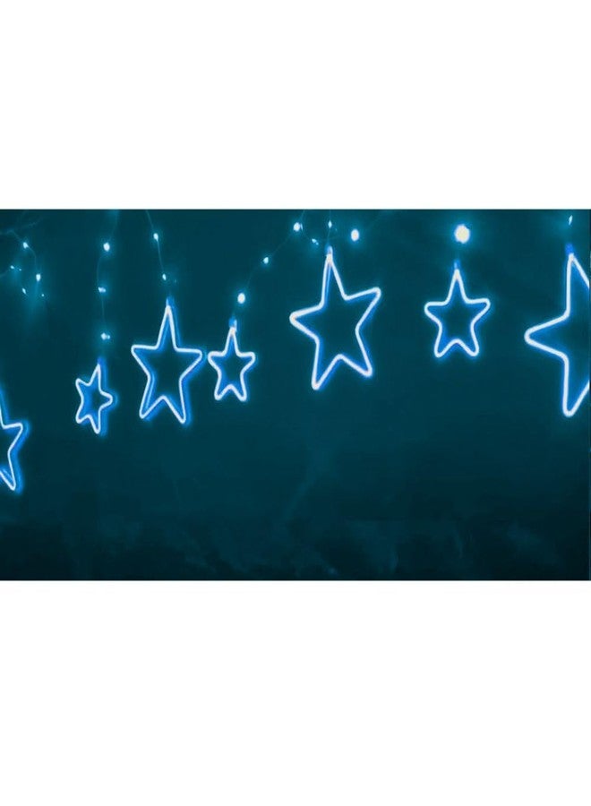 HUMAIZAR Neon Star LED Curtain Light | 4+4 Hanging Stars | Decorative Wall Light for Festivals, Bedroom, Parties, Balcony, Kids Room - White -Color Neon Glow - Image 5
