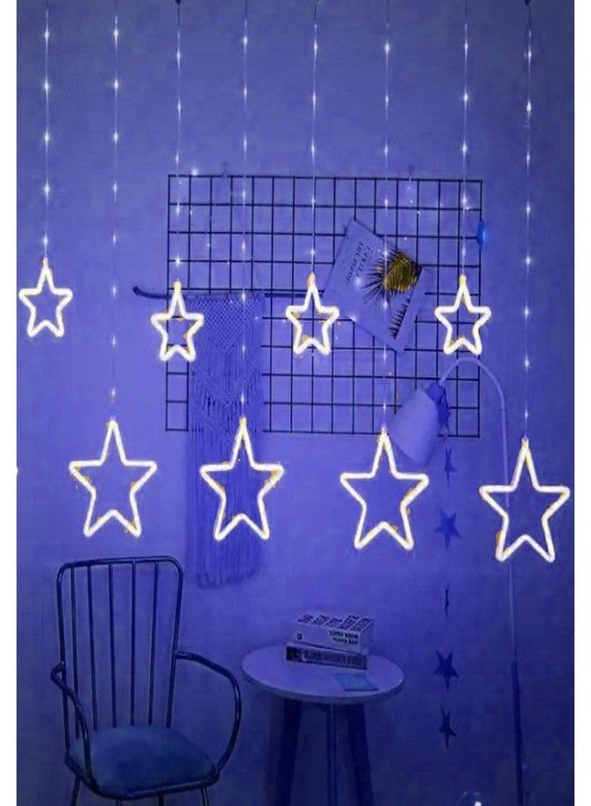 HUMAIZAR Neon Star LED Curtain Light | 4+4 Hanging Stars | Decorative Wall Light for Festivals, Bedroom, Parties, Balcony, Kids Room - White -Color Neon Glow - Image 4