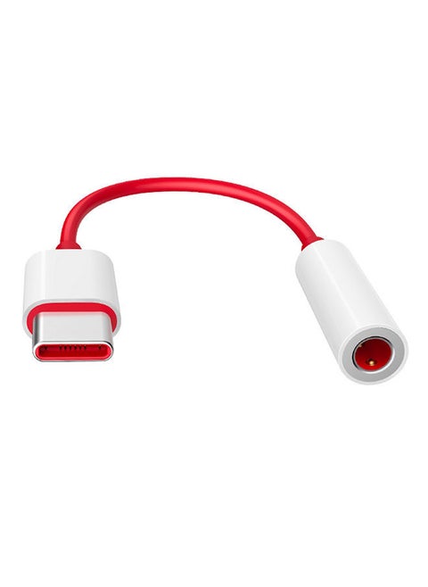 Type-C to 3.5mm Jack Audio Earphone Adapter Converter for One plus 6T / 6 5T Red