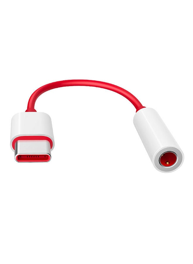 NIBEMINENT Type-C to 3.5mm Jack Audio Earphone Adapter Converter for One plus 6T / 6 5T Red 