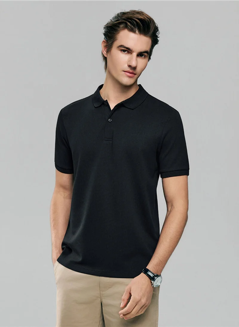 Men's Slim Waffle Knit Premium Polo