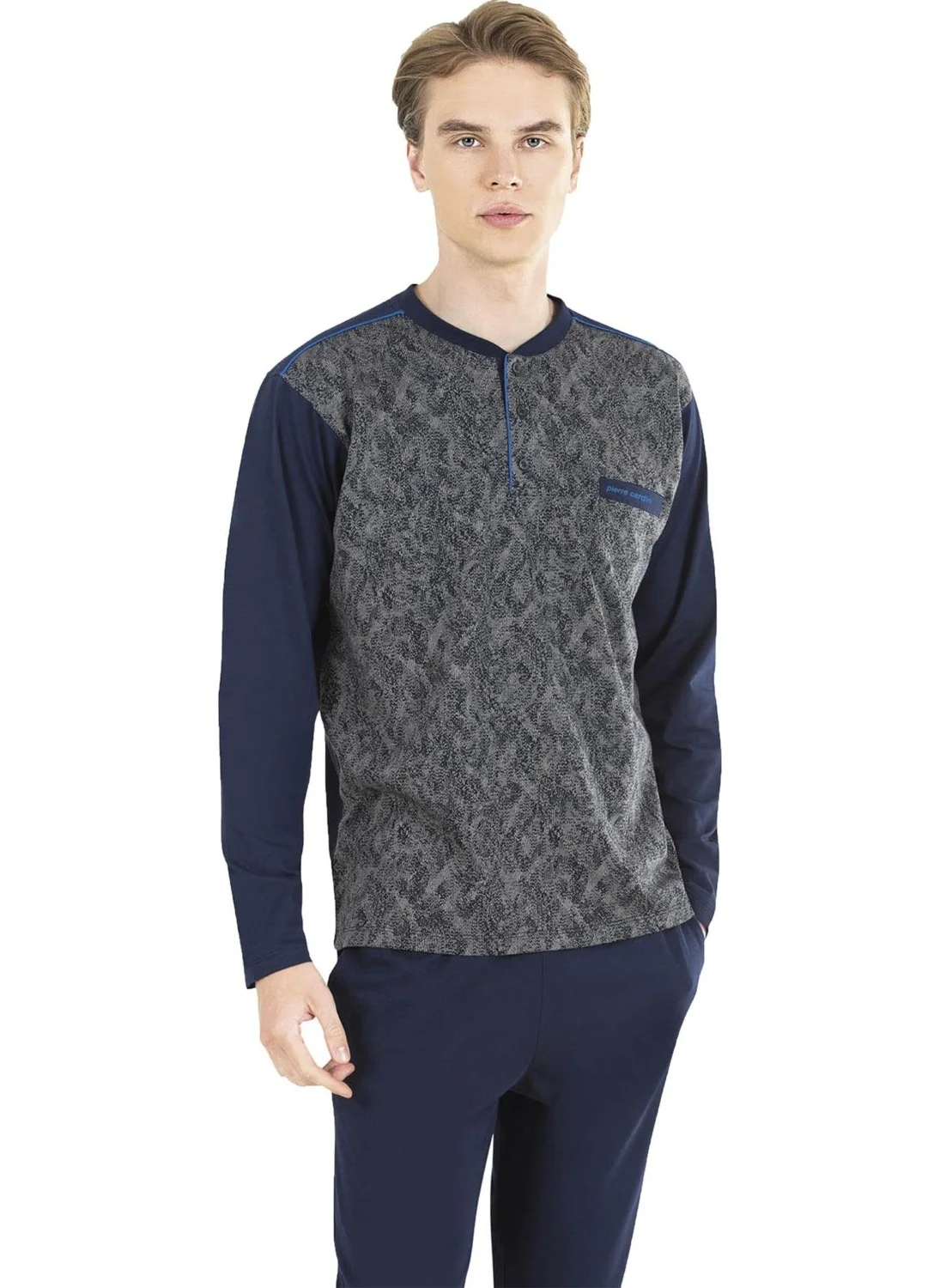 بيير كاردان Men's Pajama Set Jacquard Pajama Set Long Sleeve Pajamas